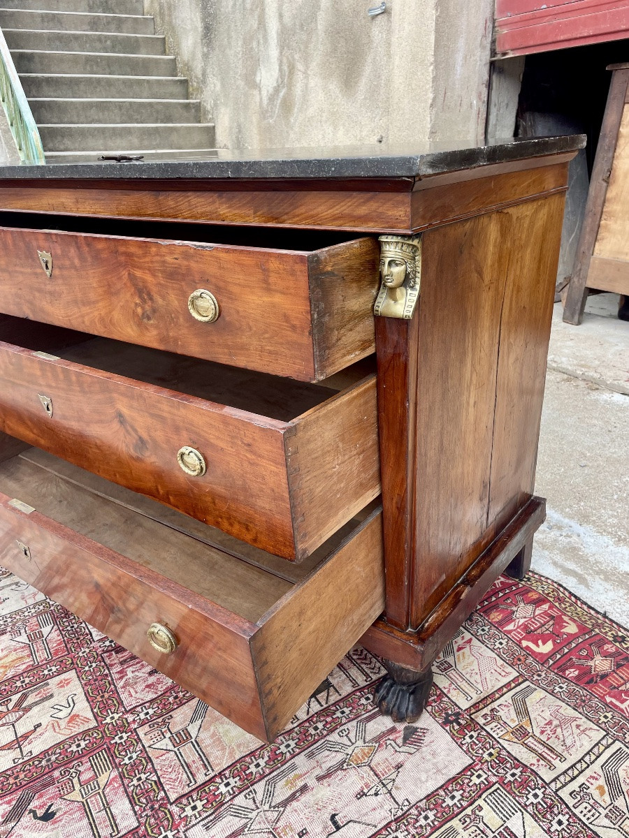Commode,,,, retour d’Égypte, en acajou d’époque XIXE siècle -photo-7