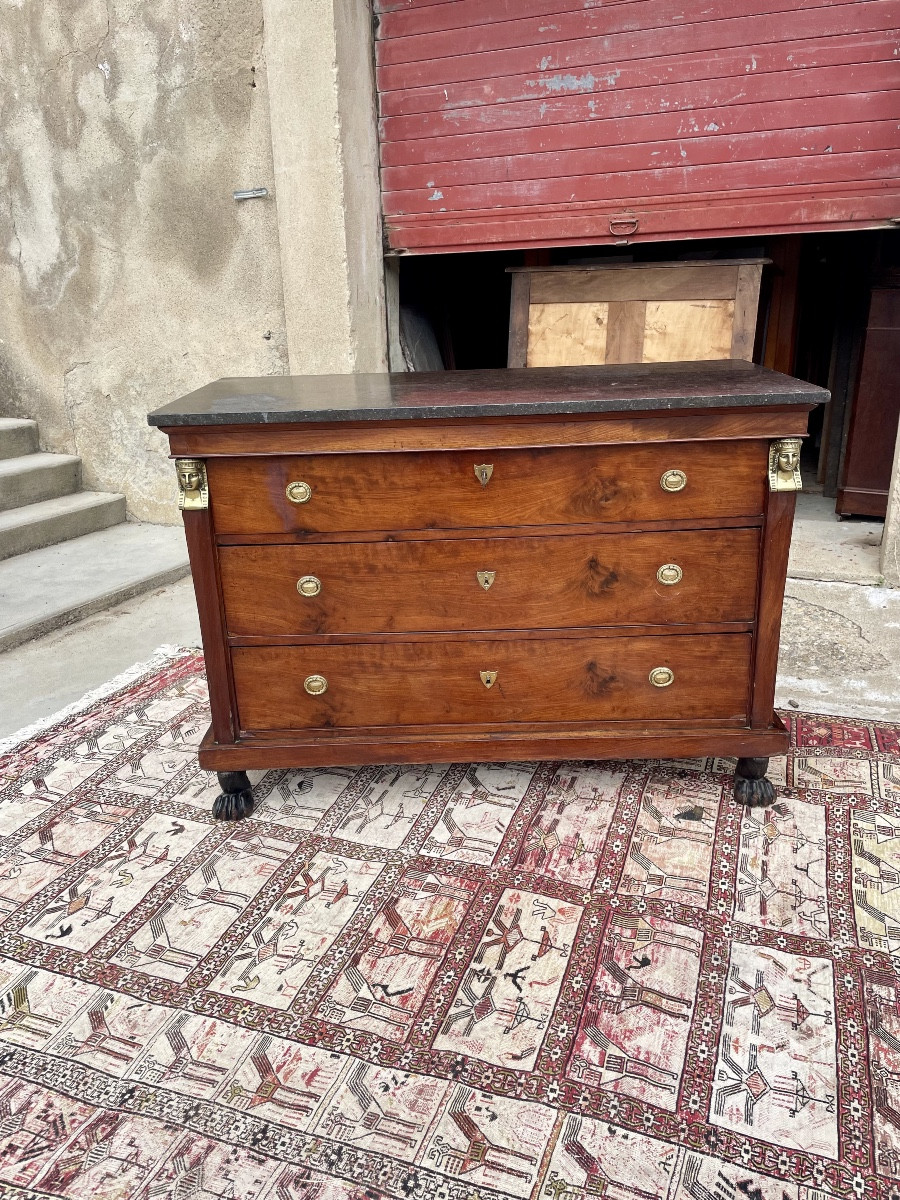 Commode,,,, retour d’Égypte, en acajou d’époque XIXE siècle 