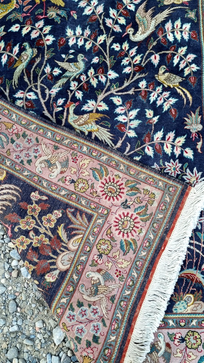 Tapis Persan en soie de Qom époque XXé -photo-3