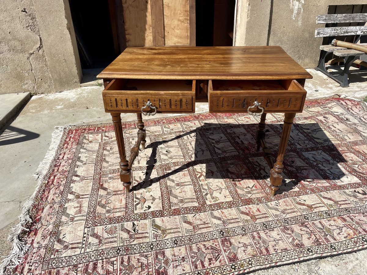 Bureau Napoléon IlI, en noyer d époque XIXÉm siècle -photo-1