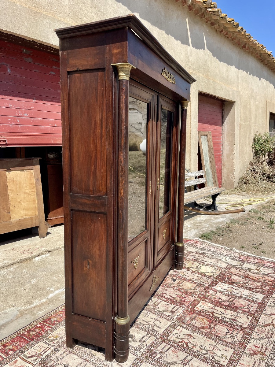 Bibliothèque,,,, à colonne, détachées en acajou, massif d’époque XIXEm siècle -photo-7