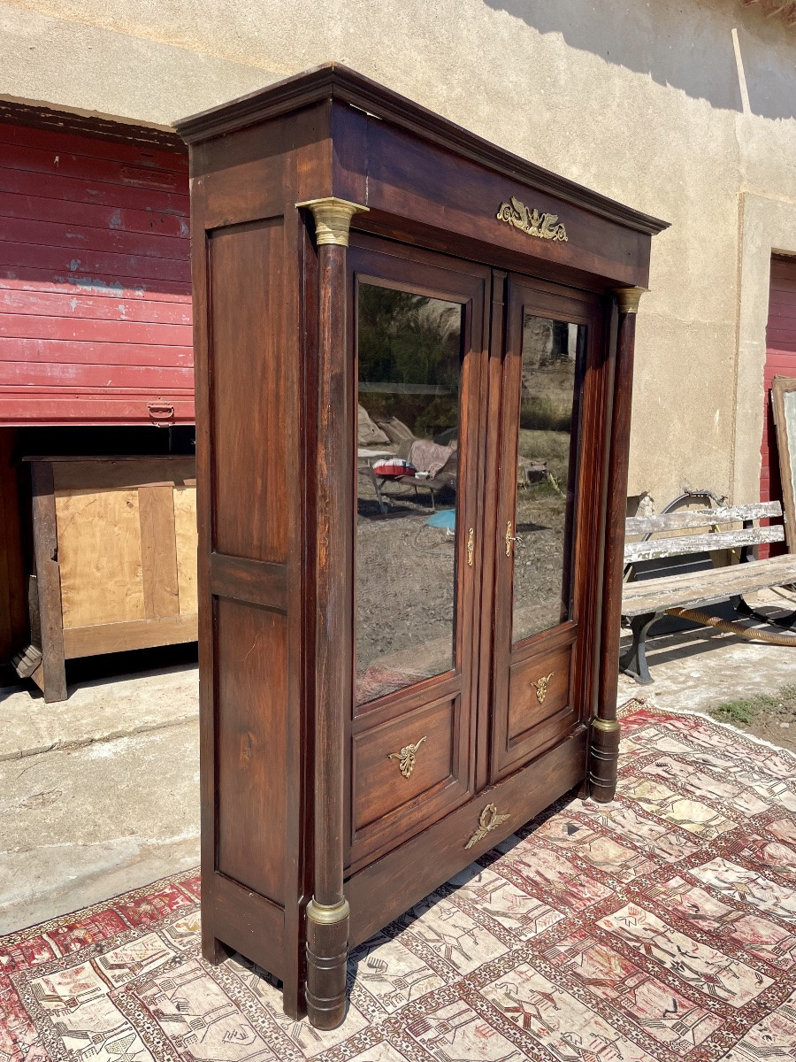Bibliothèque,,,, à colonne, détachées en acajou, massif d’époque XIXEm siècle -photo-8