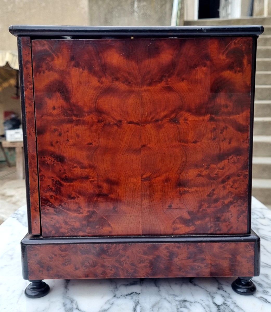 Napoleon III Liqueur Cellar In Burl From The 19th Century -photo-1