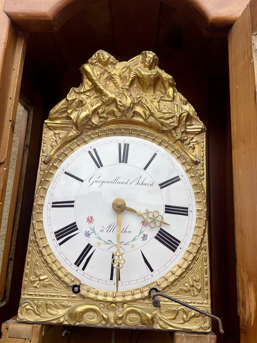 Cherrywood Floor Clock, 19th Century Restoration -photo-1