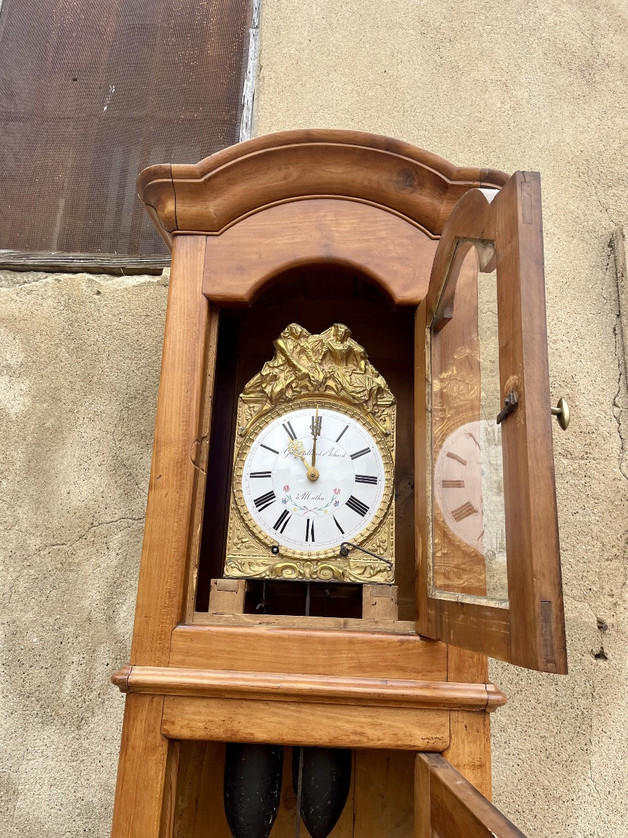 Cherrywood Floor Clock, 19th Century Restoration -photo-2