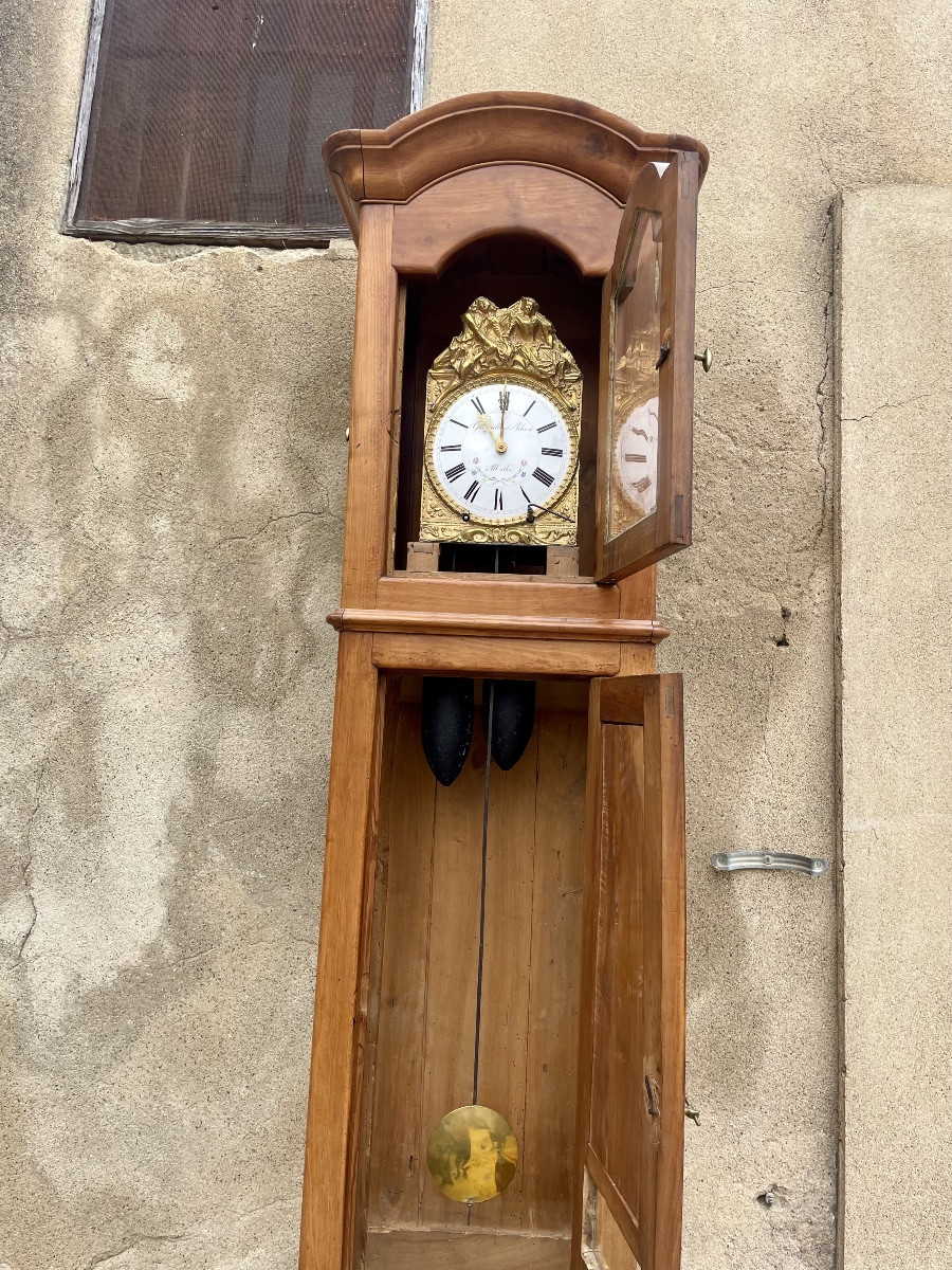 Cherrywood Floor Clock, 19th Century Restoration -photo-5