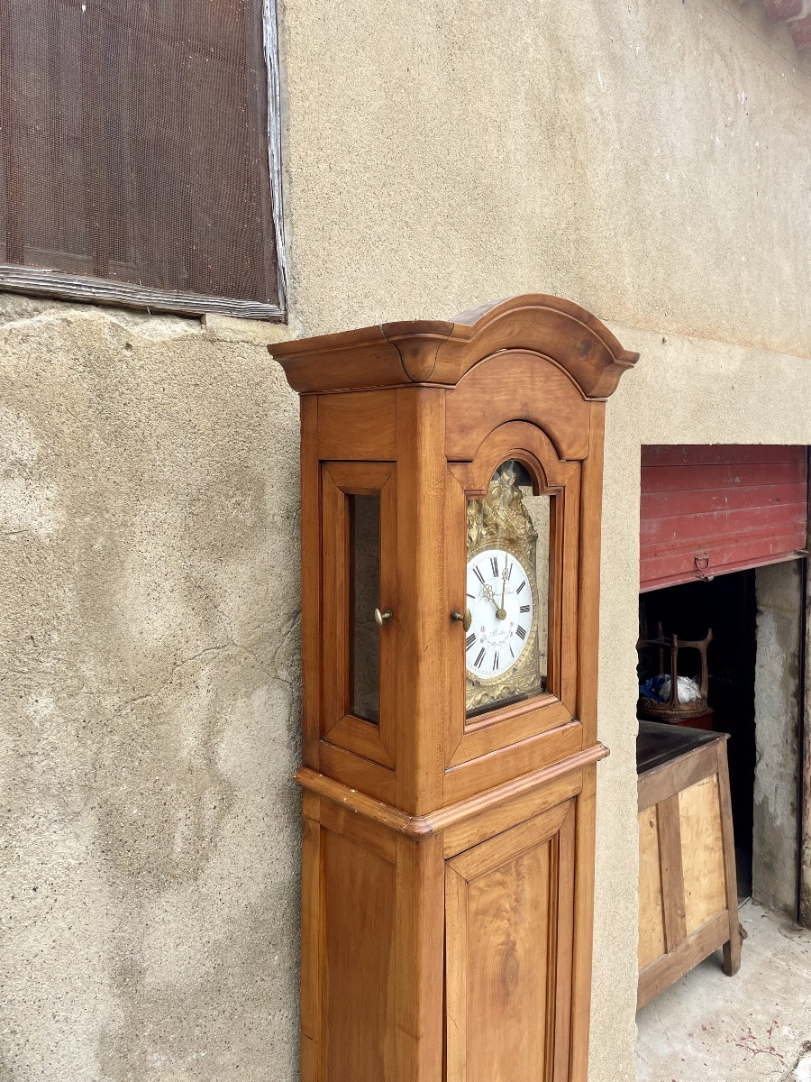 Cherrywood Floor Clock, 19th Century Restoration -photo-7