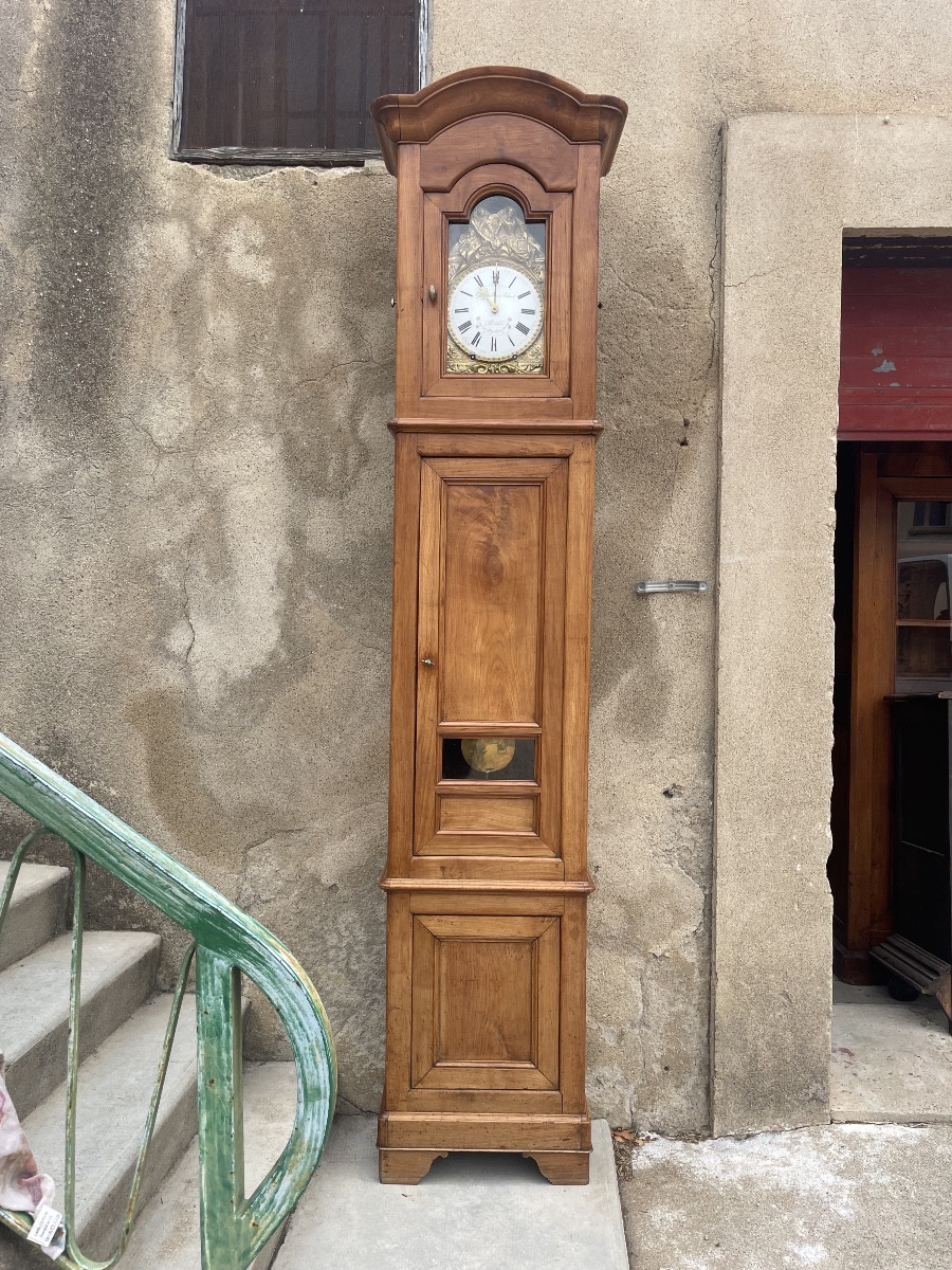 Cherrywood Floor Clock, 19th Century Restoration 
