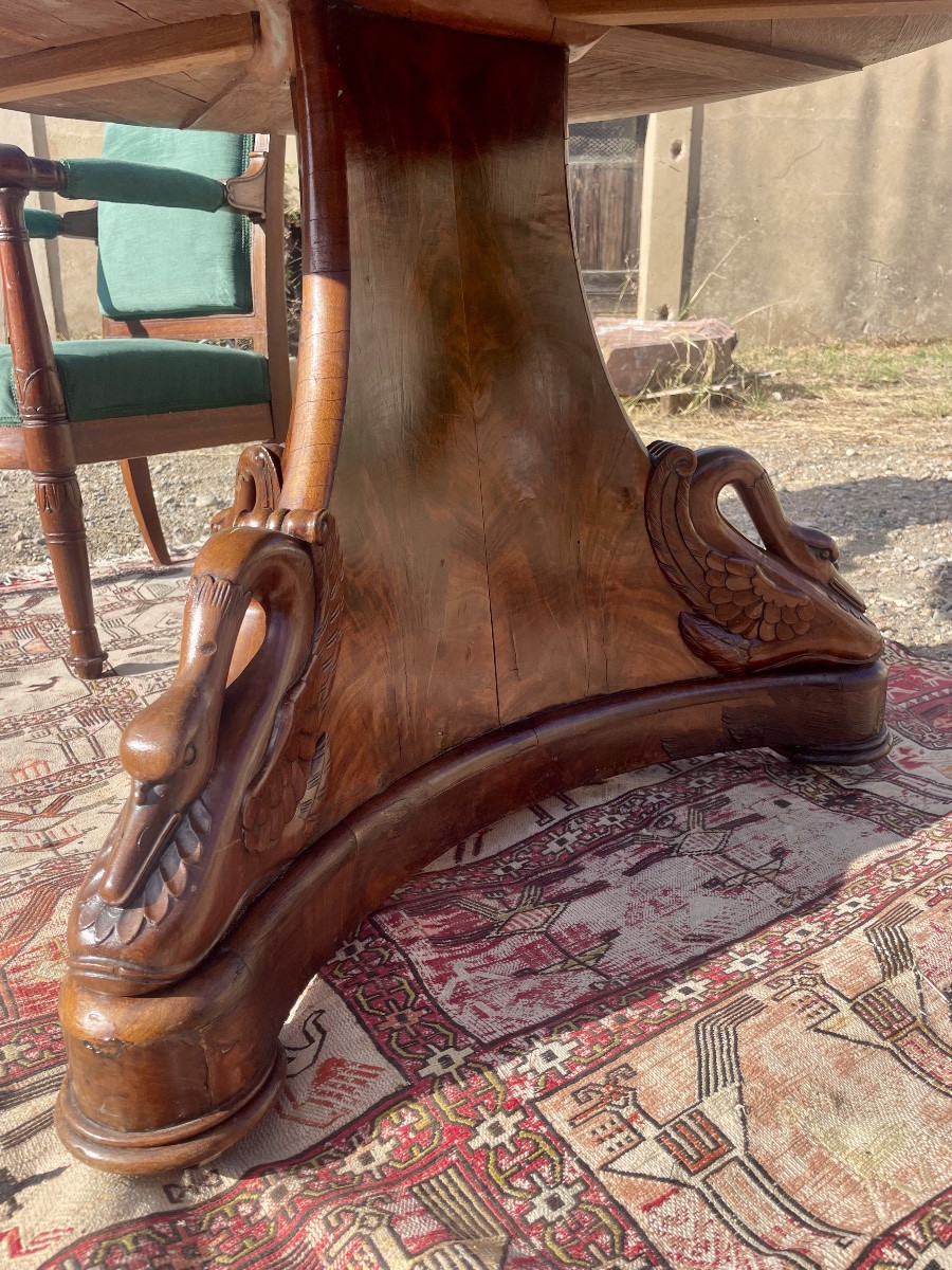 19th Century Empire Mahogany Swan-neck Pedestal Table -photo-3