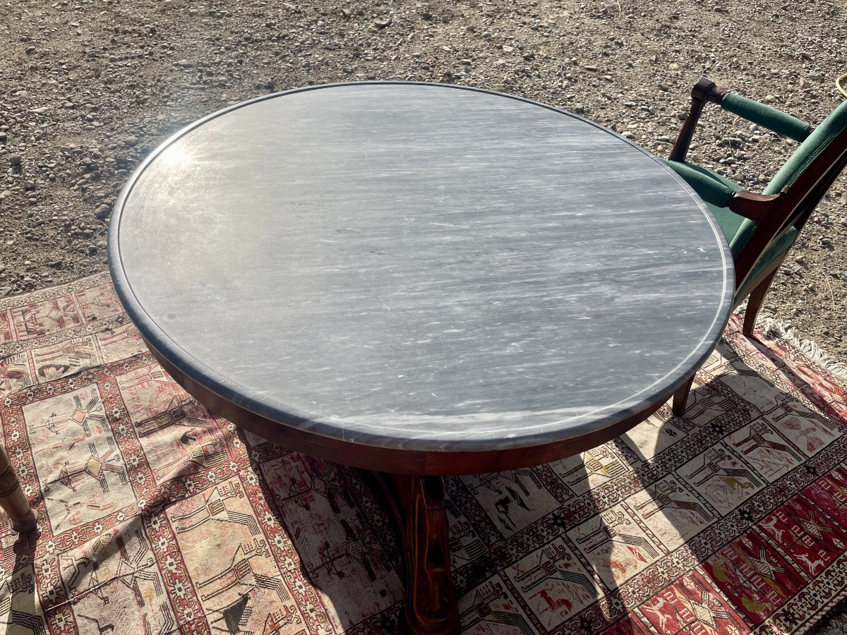 19th Century Empire Mahogany Swan-neck Pedestal Table -photo-5