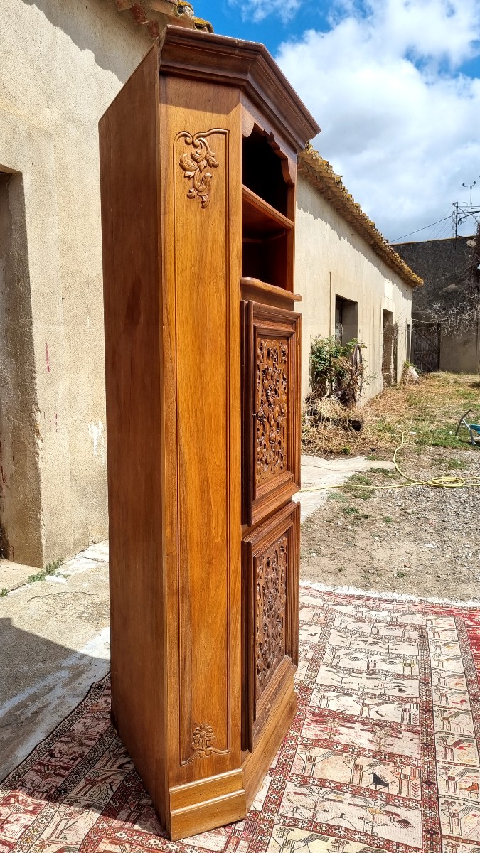 Provençal Corner Cupboard In Solid Walnut From The 1900s-photo-1
