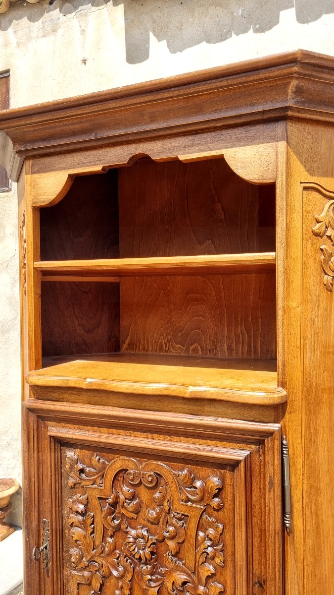 Provençal Corner Cupboard In Solid Walnut From The 1900s-photo-3