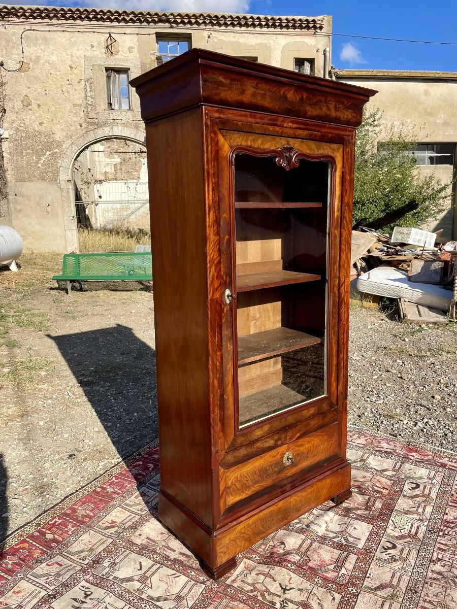 Petite Bibliothèque,,, vitrine, restauration en acajou d’époque XIXÉ siècle -photo-3