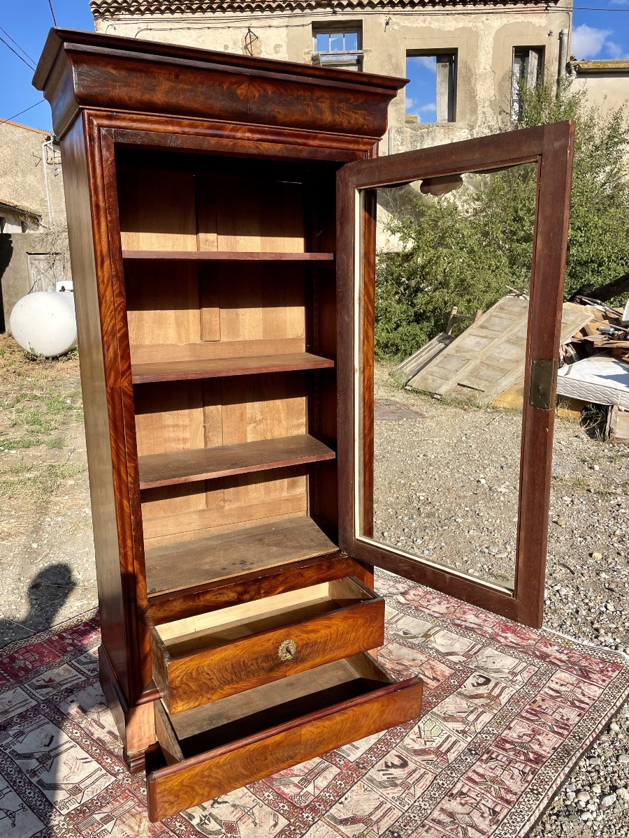 Petite Bibliothèque,,, vitrine, restauration en acajou d’époque XIXÉ siècle -photo-2