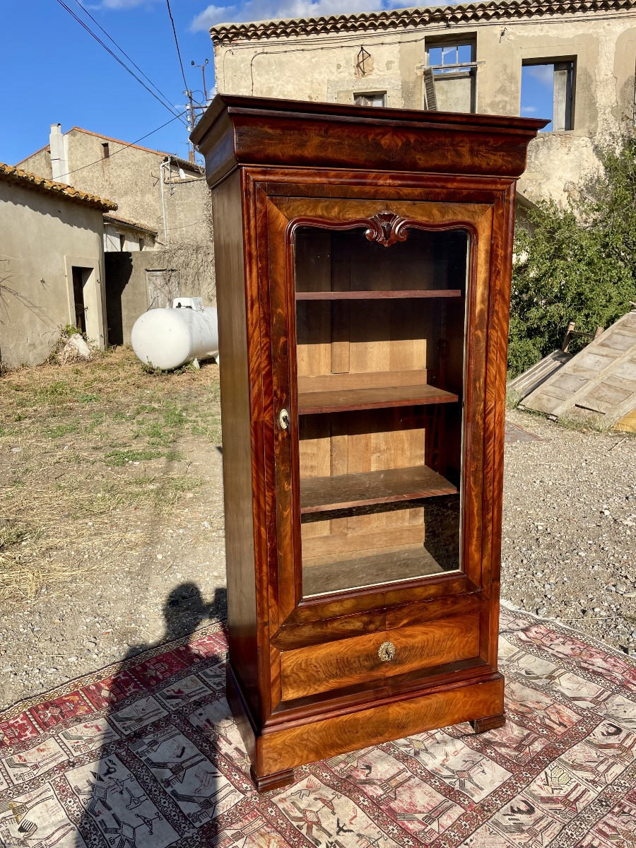 Petite Bibliothèque,,, vitrine, restauration en acajou d’époque XIXÉ siècle -photo-5