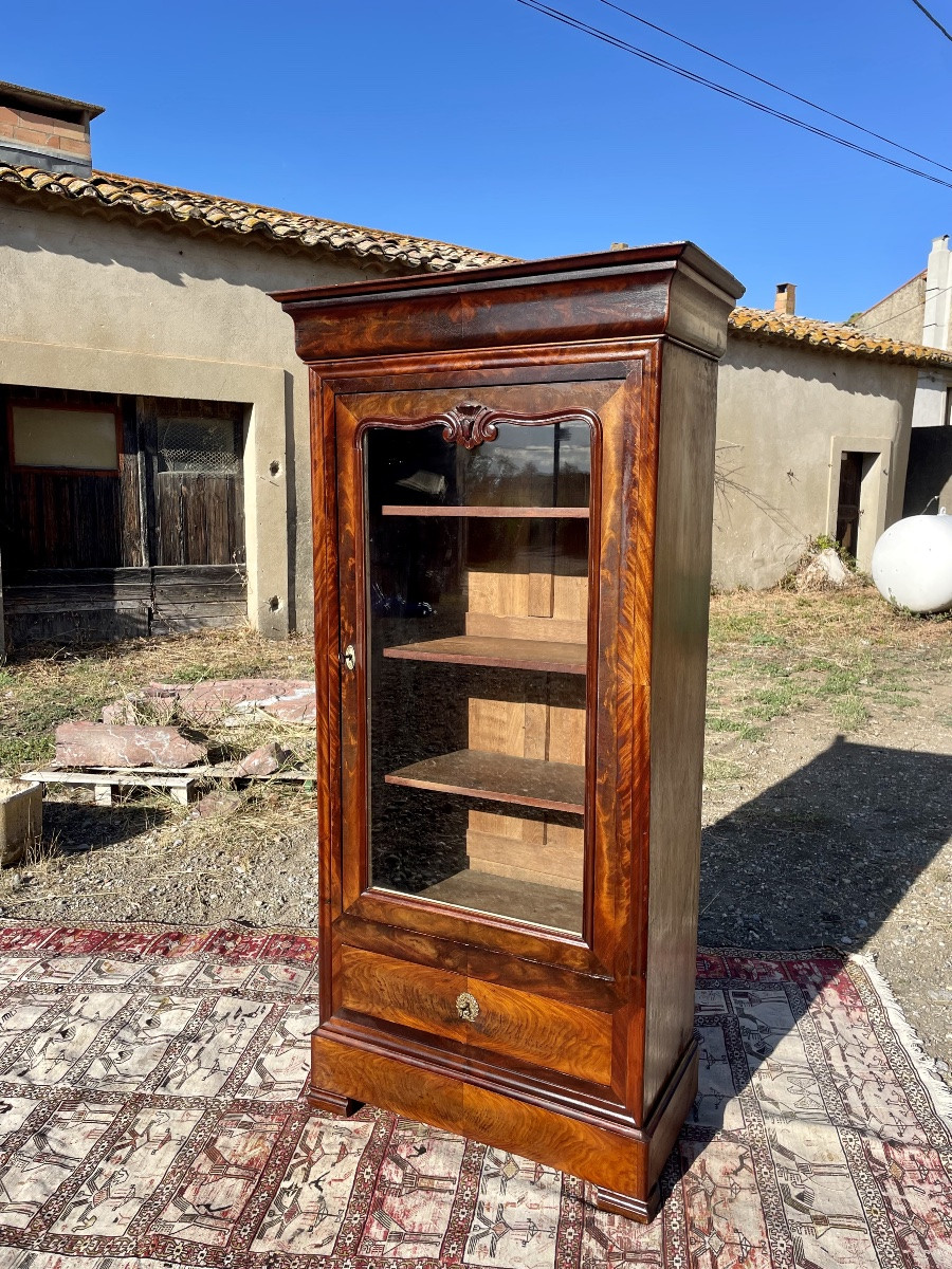Petite Bibliothèque,,, vitrine, restauration en acajou d’époque XIXÉ siècle -photo-7