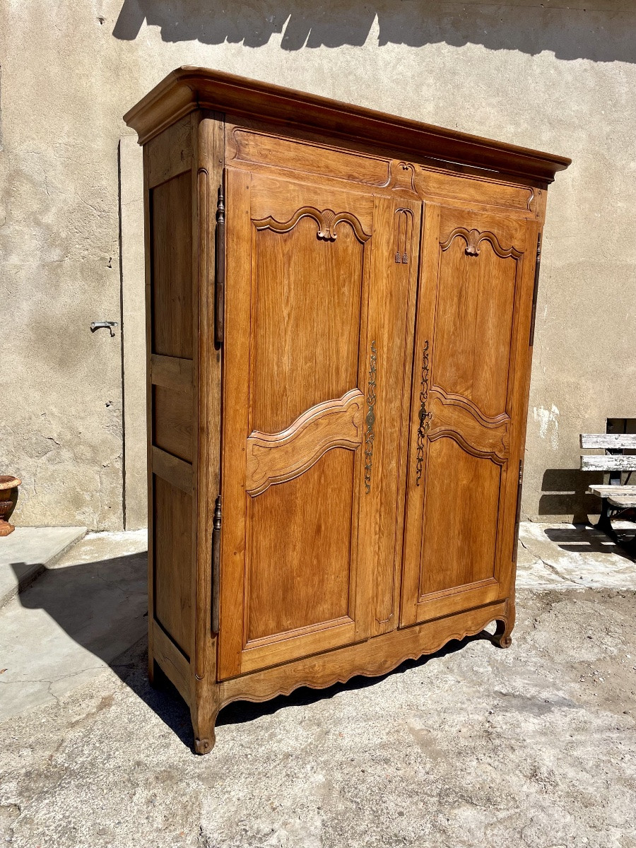Louis XV Wardrobe In Blond Oak, 18th Century -photo-2