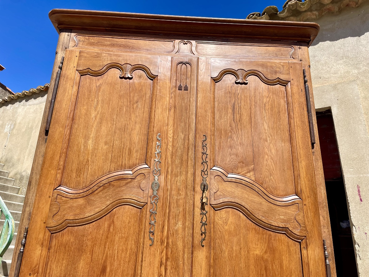 Louis XV Wardrobe In Blond Oak, 18th Century -photo-4