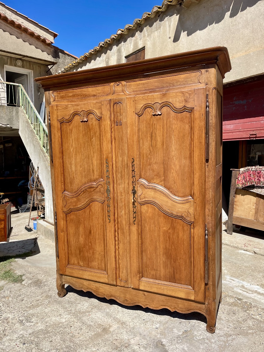 Louis XV Wardrobe In Blond Oak, 18th Century -photo-4