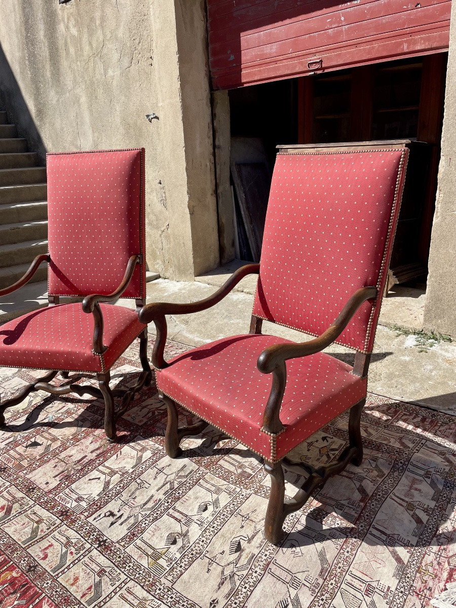 Pair Of Louis XIII Armchairs From The 17th Century -photo-2