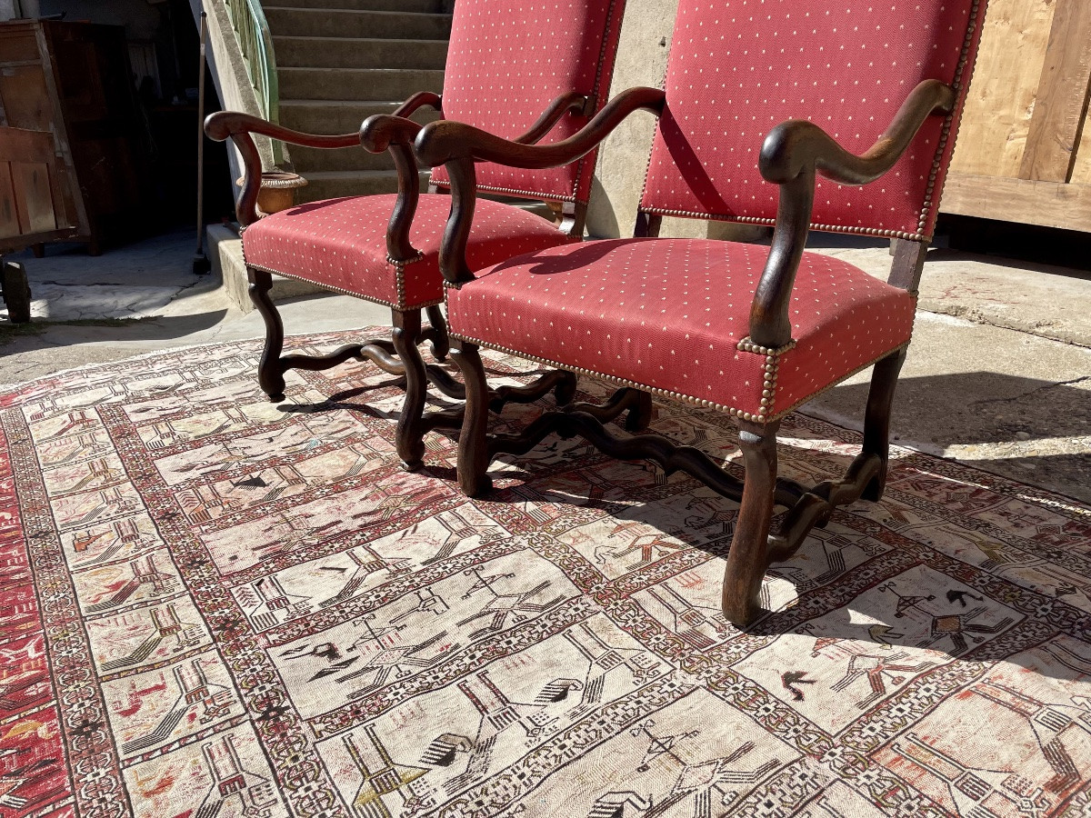 Pair Of Louis XIII Armchairs From The 17th Century -photo-2