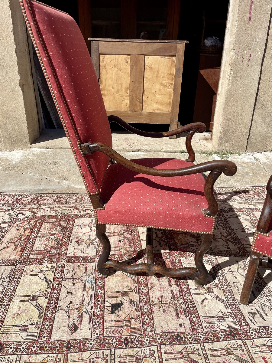 Pair Of Louis XIII Armchairs From The 17th Century -photo-5