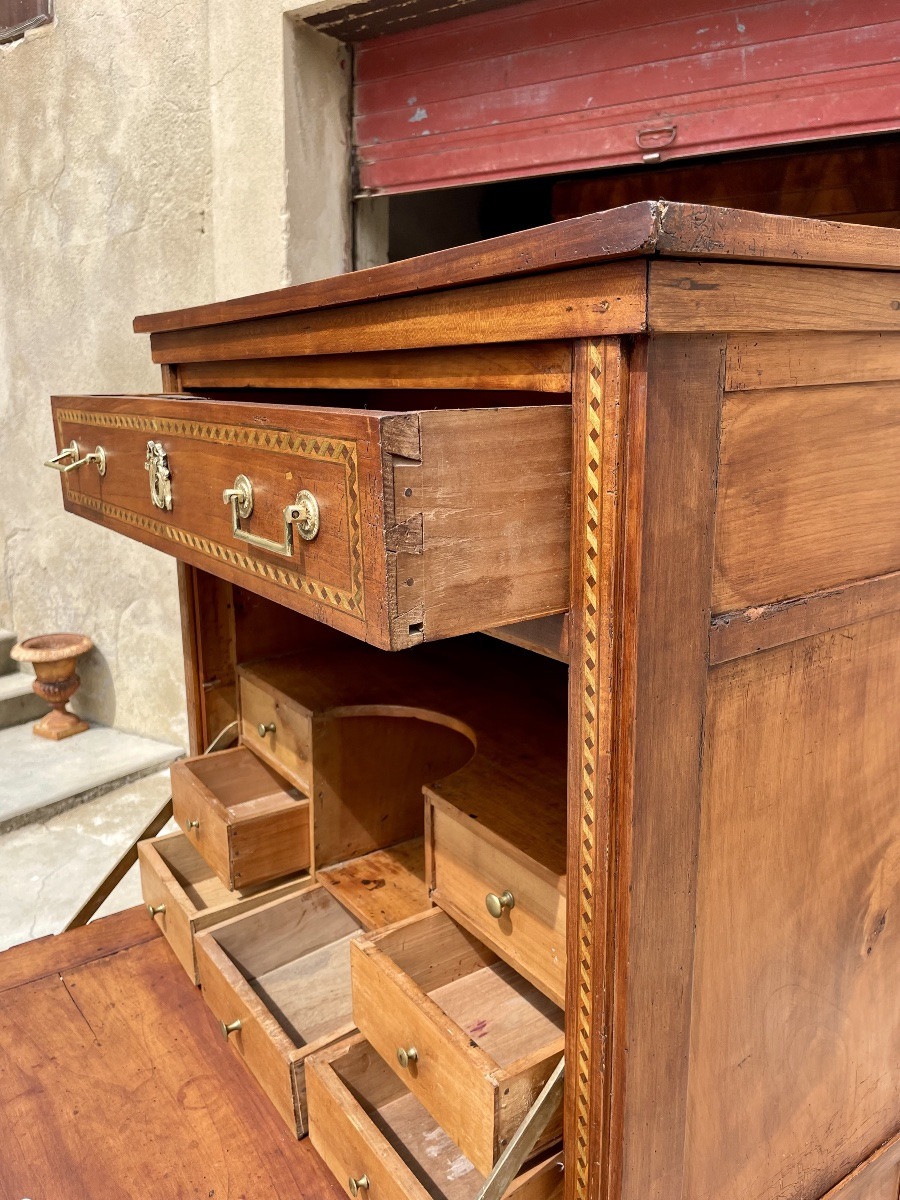 Secrétaire Louis XVI en noyer, d époque XVIIIEM siècle -photo-1