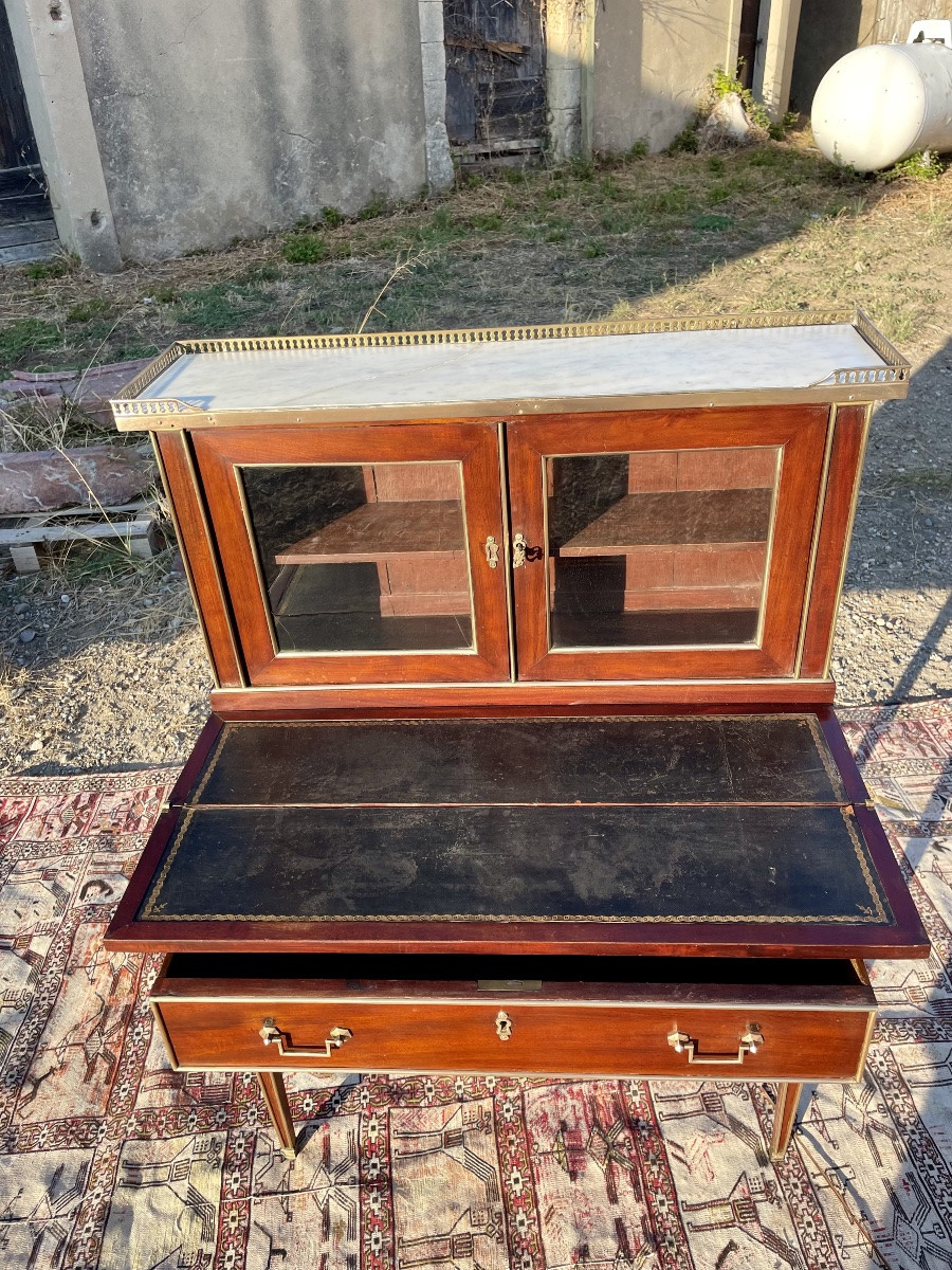 Petit secretaire -vitrine d époque Louis XVI,18em siècle -photo-3