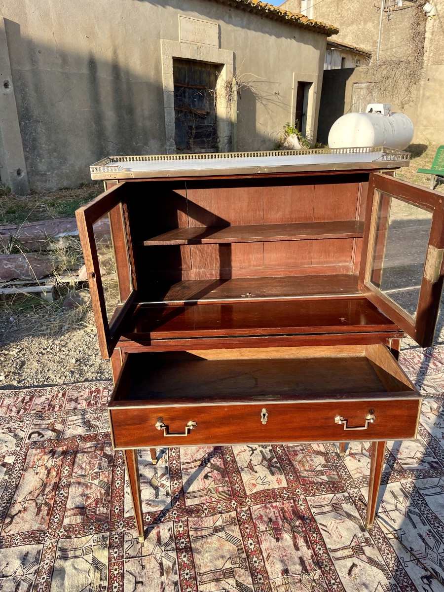 Petit secretaire -vitrine d époque Louis XVI,18em siècle -photo-6