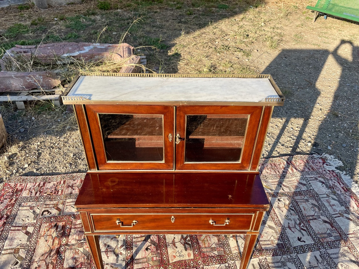 Petit secretaire -vitrine d époque Louis XVI,18em siècle -photo-7