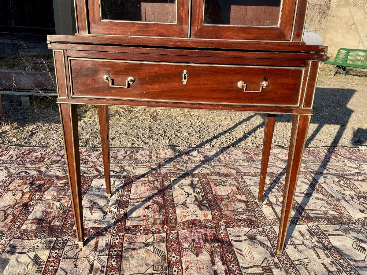 Petit secretaire -vitrine d époque Louis XVI,18em siècle -photo-8