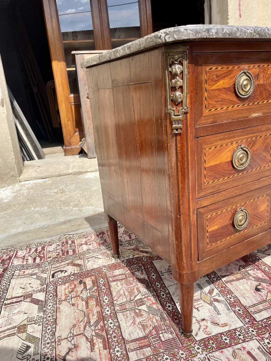Louis XVI Chest Of Drawers In Marquetry, 18th Century -photo-7