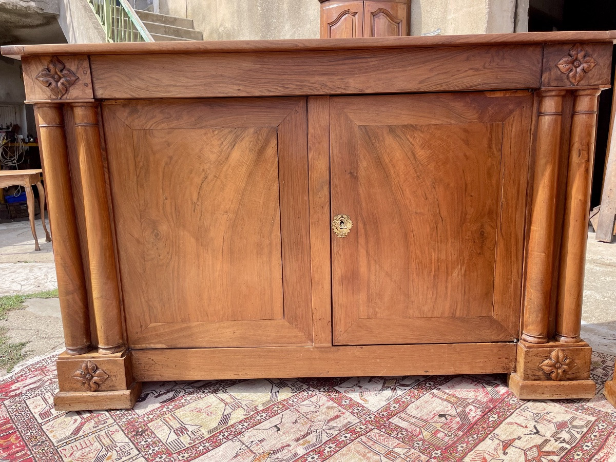 Pair Of Low Walnut Sideboards, 1900s Period.-photo-3