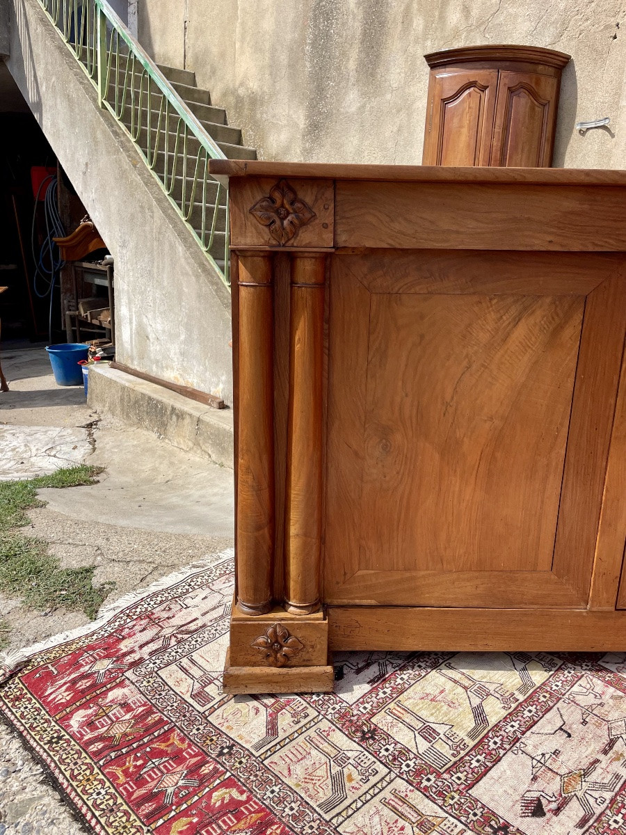 Pair Of Low Walnut Sideboards, 1900s Period.-photo-4