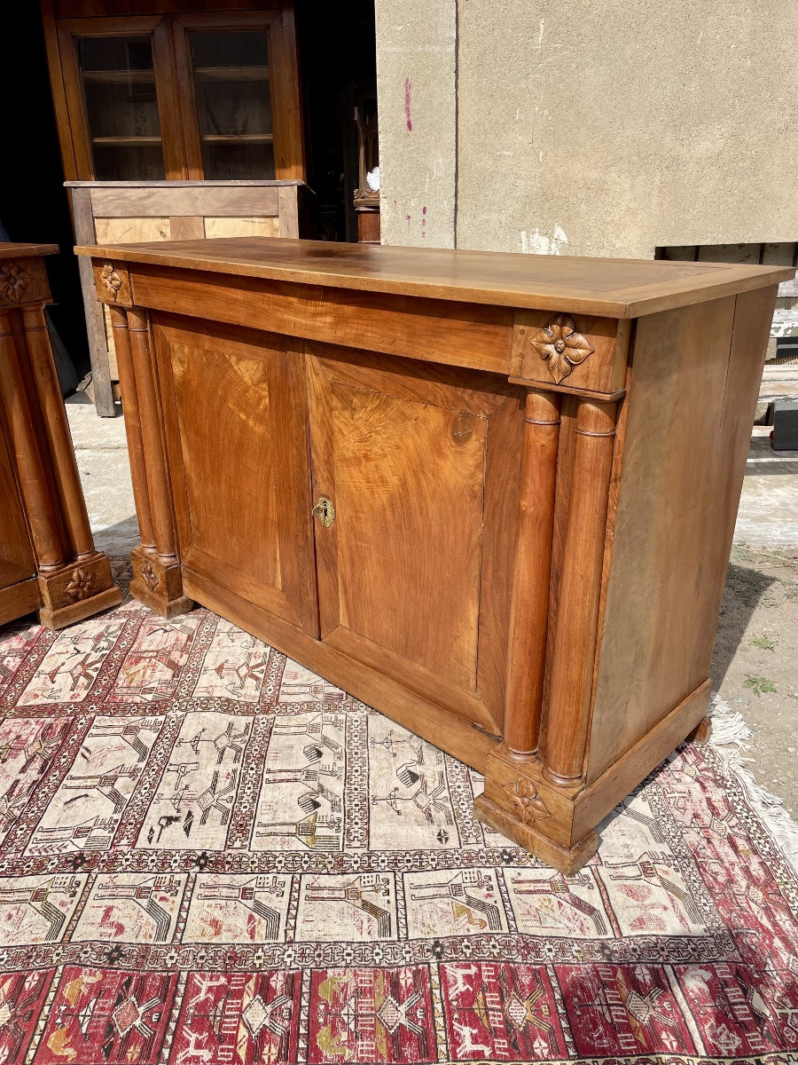 Pair Of Low Walnut Sideboards, 1900s Period.-photo-4