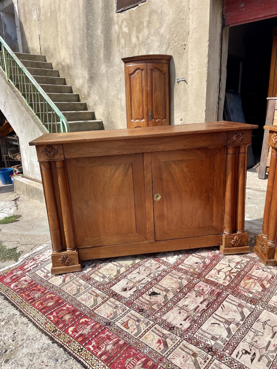 Pair Of Low Walnut Sideboards, 1900s Period.-photo-7