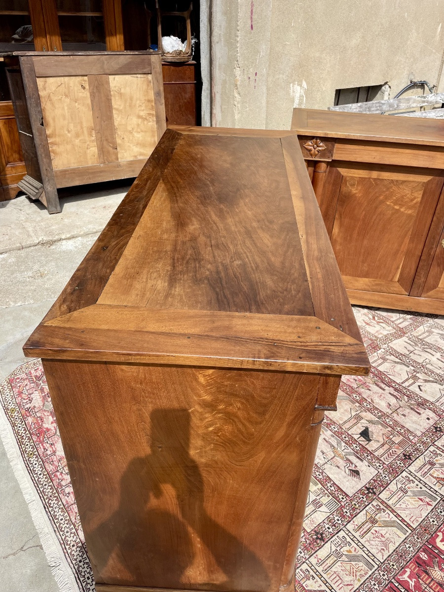 Pair Of Low Walnut Sideboards, 1900s Period.-photo-8