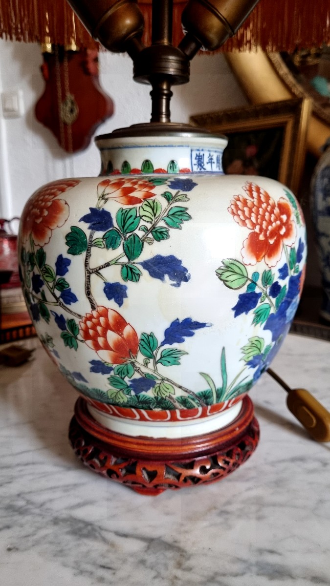 Chinese Porcelain Lamp From The Late 19th Century-photo-4