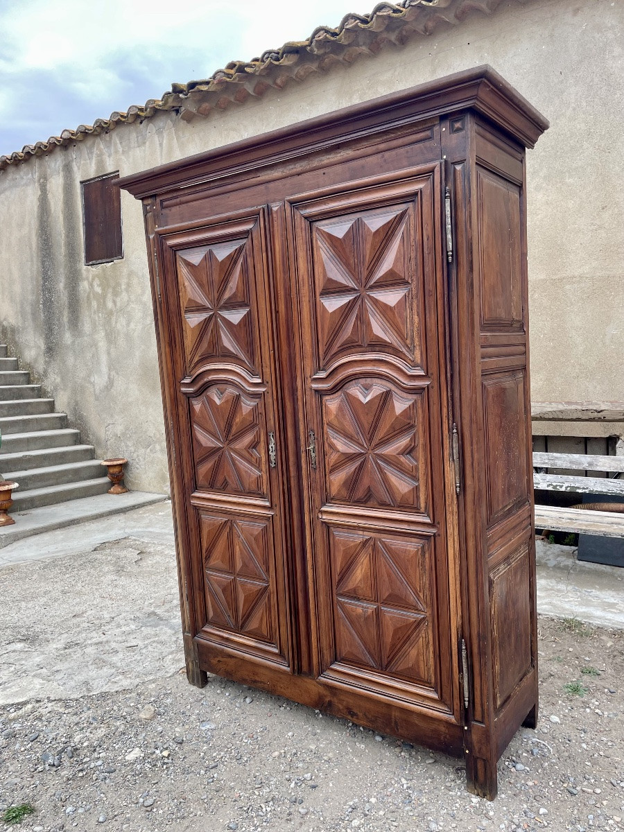 Louis XIII Wardrobe, In Walnut, 17th Century -photo-5