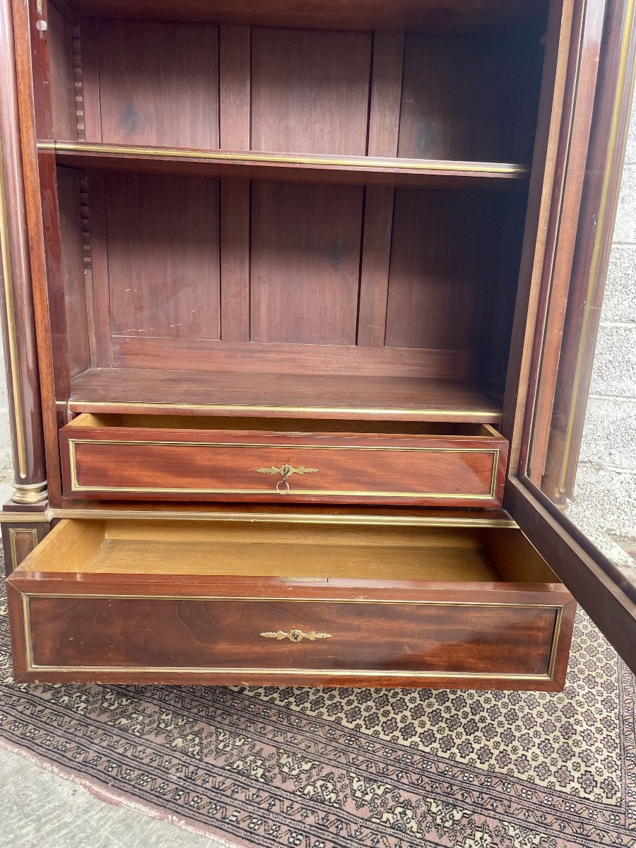 Bibliothèque,,,, vitrine, Louis XVI en acajou d époque XIXÉM siècle -photo-3