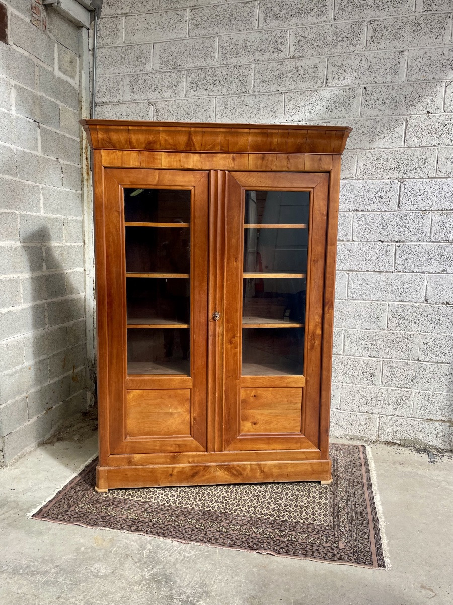 Restoration Bookcase In Cherry Wood, 19th Century -photo-3