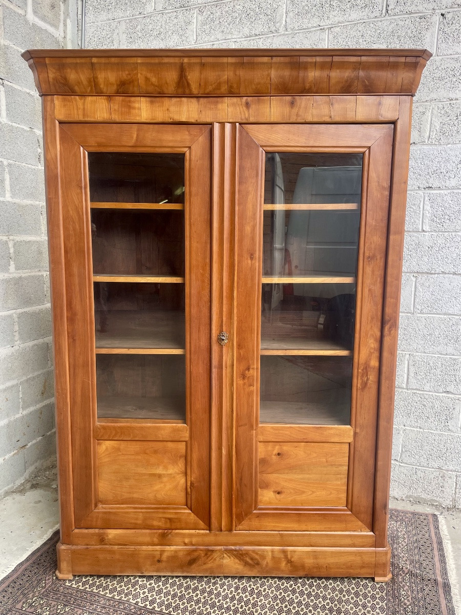 Restoration Bookcase In Cherry Wood, 19th Century -photo-1