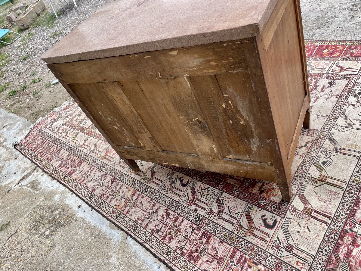 Louis XVI Chest Of Drawers In Solid Walnut From The 18th Century -photo-4