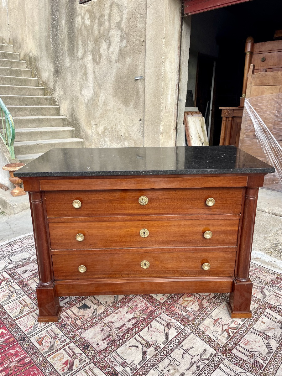 Empire Chest Of Drawers In Mahogany, 19th Century -photo-3