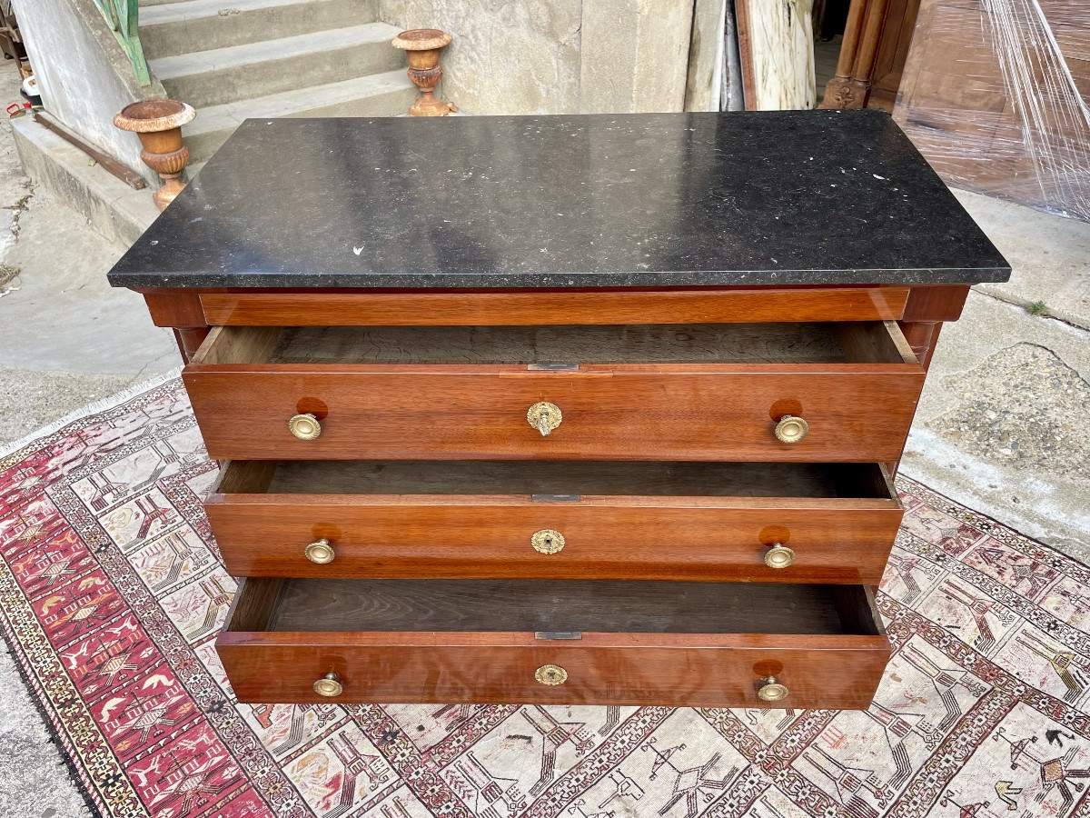 Empire Chest Of Drawers In Mahogany, 19th Century -photo-1