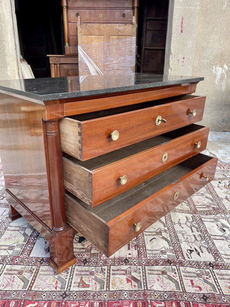 Empire Chest Of Drawers In Mahogany, 19th Century -photo-2