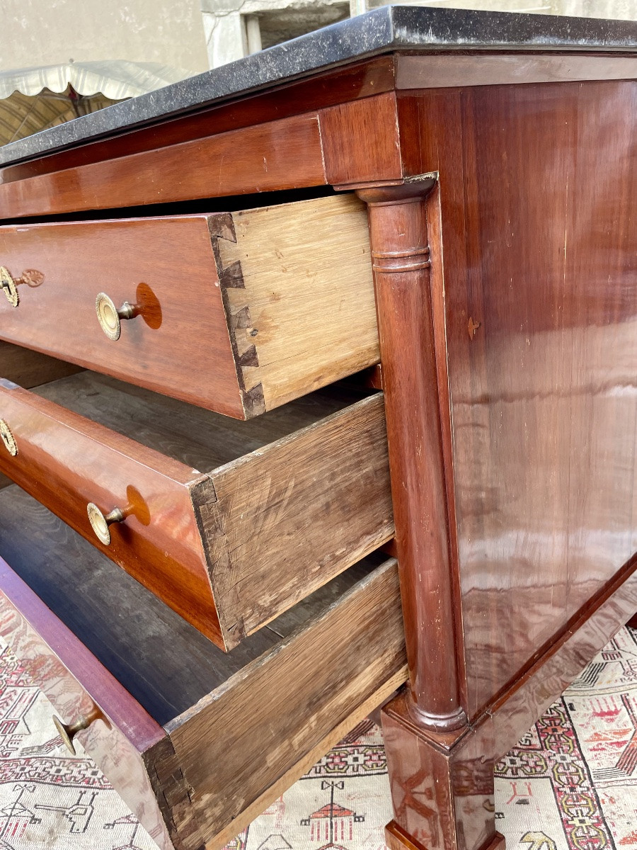 Empire Chest Of Drawers In Mahogany, 19th Century -photo-4