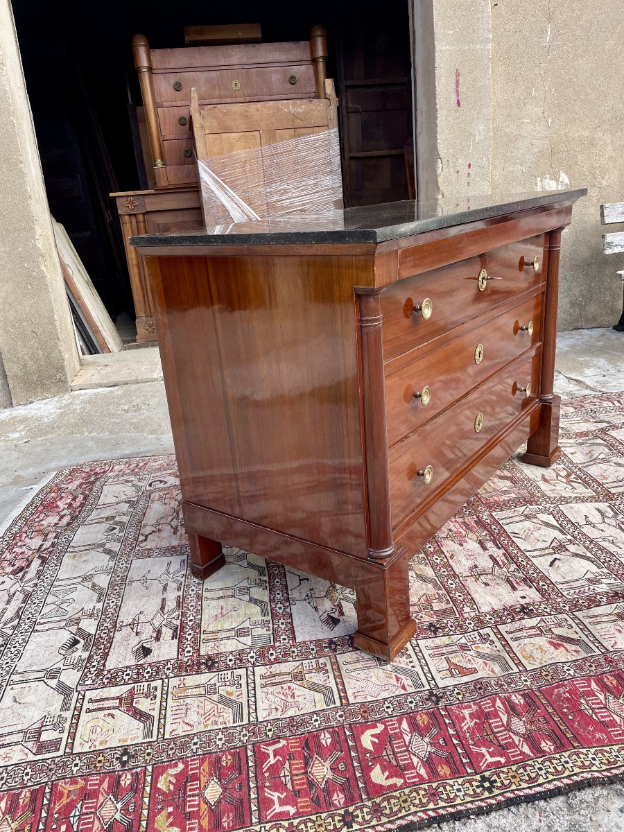 Empire Chest Of Drawers In Mahogany, 19th Century -photo-5