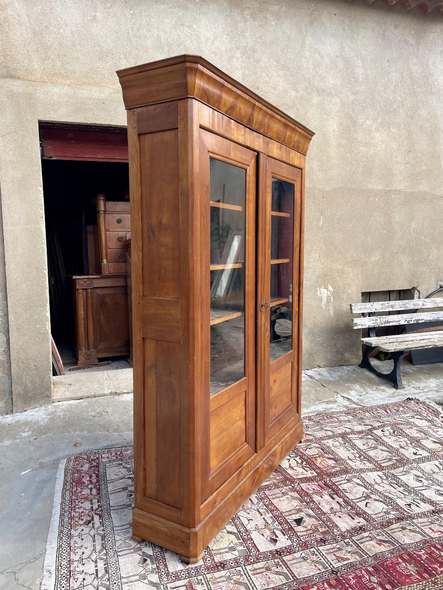 Bibliothèque restauration en merisier, d époque XIXÉM siècle -photo-4