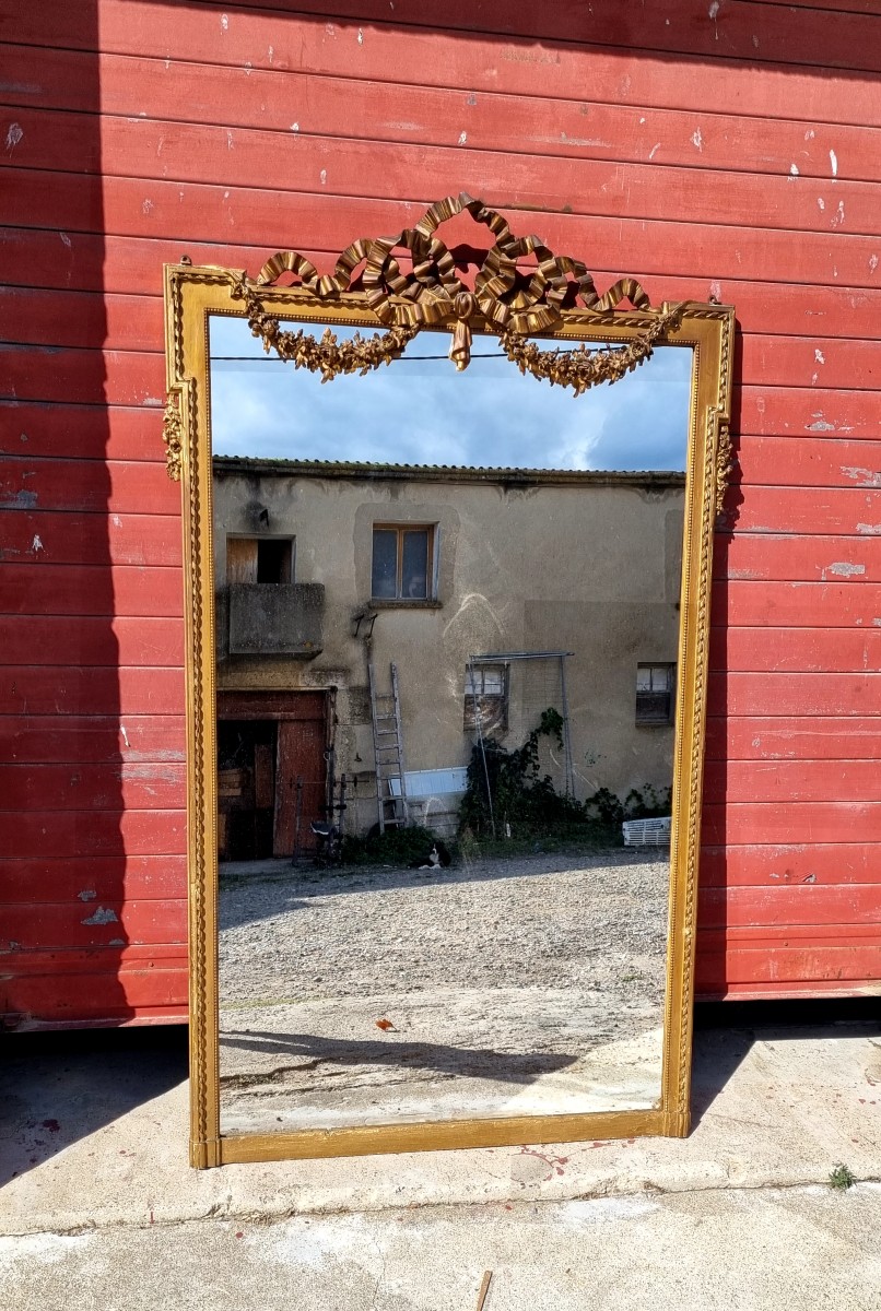 Miroir Louis XVI en bois doré epoque XIXé